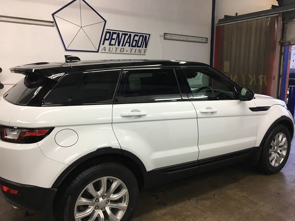 White car inside the shop garage