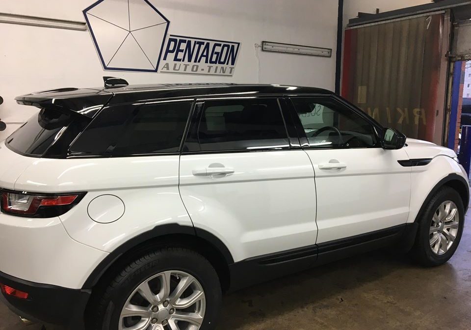 White car inside the shop garage